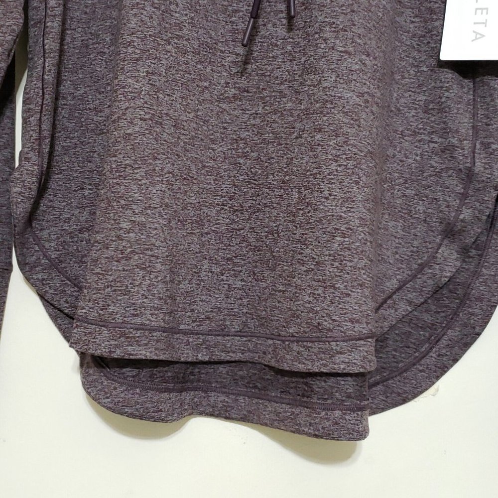 Athleta Uptempo Hoodie Sweatshirt Aubergine Heathered Purple NWT - Picture 7 of 14